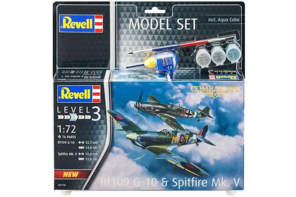 Revell 1:72 Model Set Combat Set Bf109G-10 &amp; Spitfire Mk