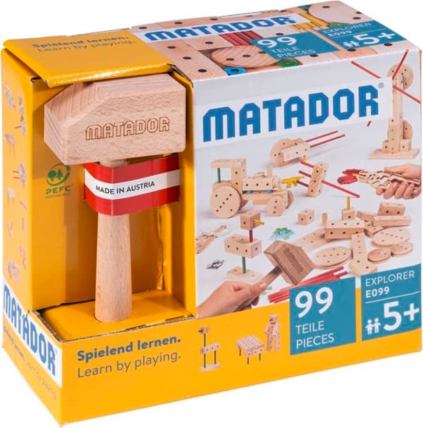 Byggset - Matador - Byggset 99 delar - 99 delar - Massivt trä - Blandat