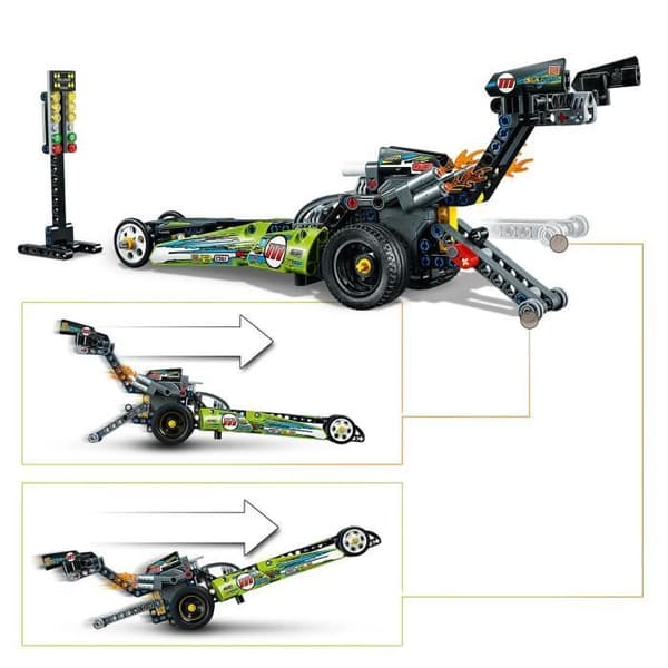LEGO® Technic 42103 Dragster, racerbil, fordon, byggleksak för pojkar och flickor, 7+