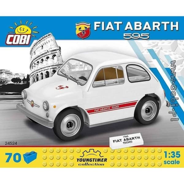 Byggsatser - Fiat Abarth 595 vit - 70 st 1/35 Cobi