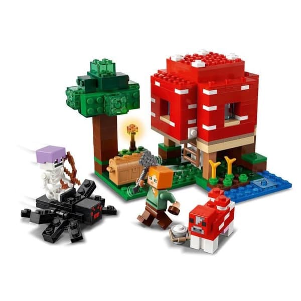 LEGO® 21179 Minecraft Svamphuset, byggleksaksset för barn från 8 år, presentidé, med minifigurer