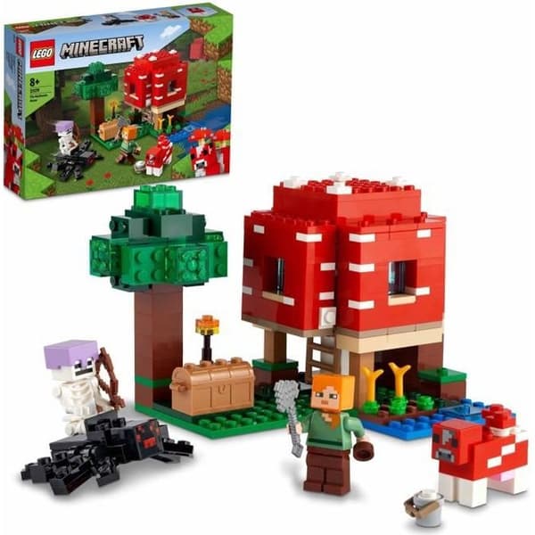 LEGO® 21179 Minecraft Svamphuset, byggleksaksset för barn från 8 år, presentidé, med minifigurer