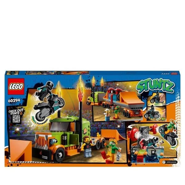 LEGO® 60294 City Stuntz Stuntshowlastbilen, tillbakadragande motorcykel, handfat, byggleksak för barn