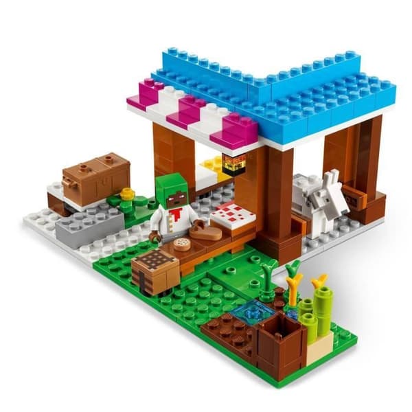 LEGO® 21184 Minecraft bageriet, byleksak, ranka, svärd och djurminifigurer, födelsedagspresent från 8 år gammal