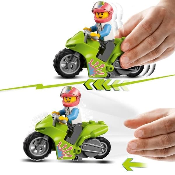 LEGO® 60295 City Stuntz Stunt Show Arena, 2 monstertruckar och leksaksbilar, Pull-Down Motorcykel, Circle