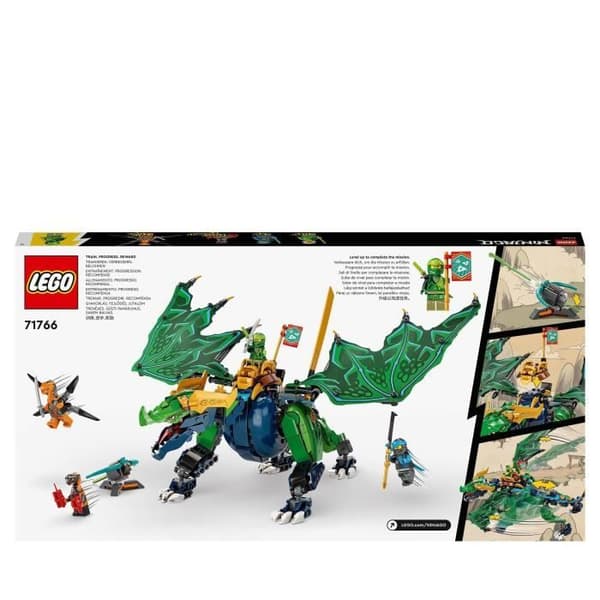 LEGO 71766 NINJAGO Lloyds legendariska drake, Ninja Lloyd minifigurer, Nya med svärd, drakleksak, för barn 8 år