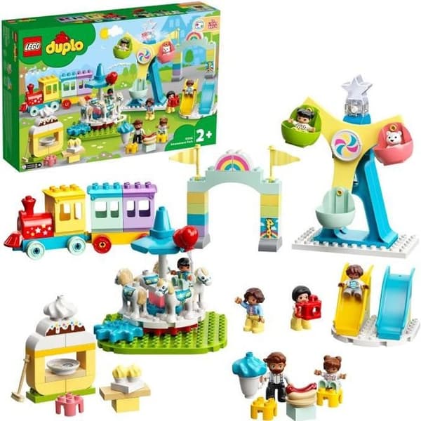 LEGO® 10956 DUPLO® Town Barnleksakspark 2+ år med tåg, karusell och pariserhjul