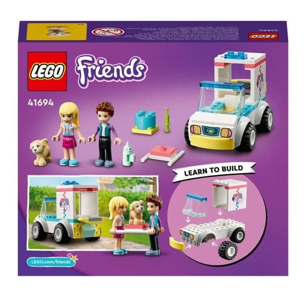LEGO® Friends 41694 Veterinärklinikambulans för barn från 4 år och uppåt, minidocka och figurleksak för hund