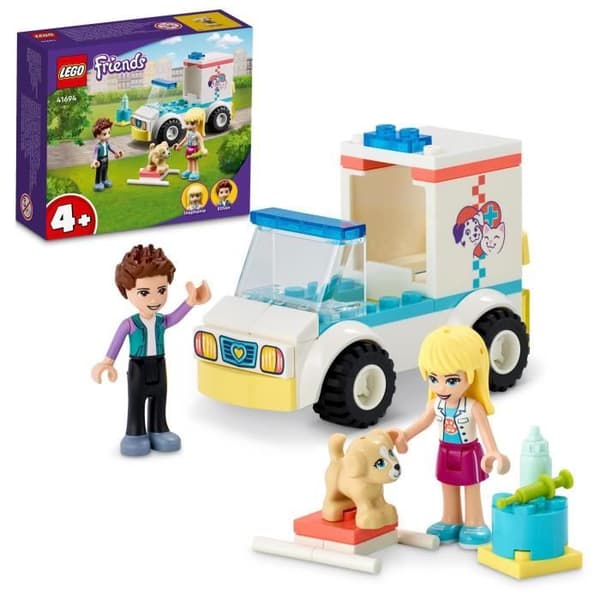 LEGO® Friends 41694 Veterinärklinikambulans för barn från 4 år och uppåt, minidocka och figurleksak för hund