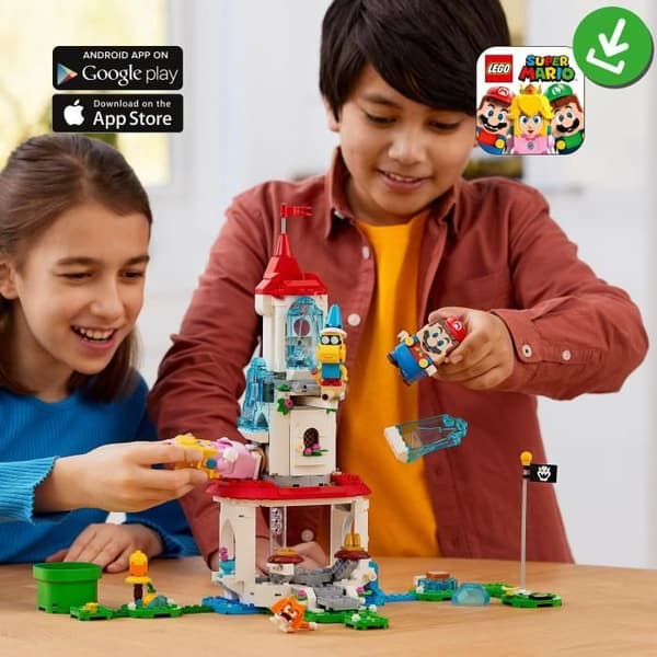 LEGO 71407 Super Mario The Frozen Tower och Peach Cat-kostymexpansionsset, paddaminifigur, slottsleksak, barn 8 år