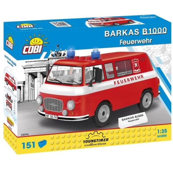 Byggleksak - COBI - Barkas B1000 - Brandbil - Röd - 151 stycken
