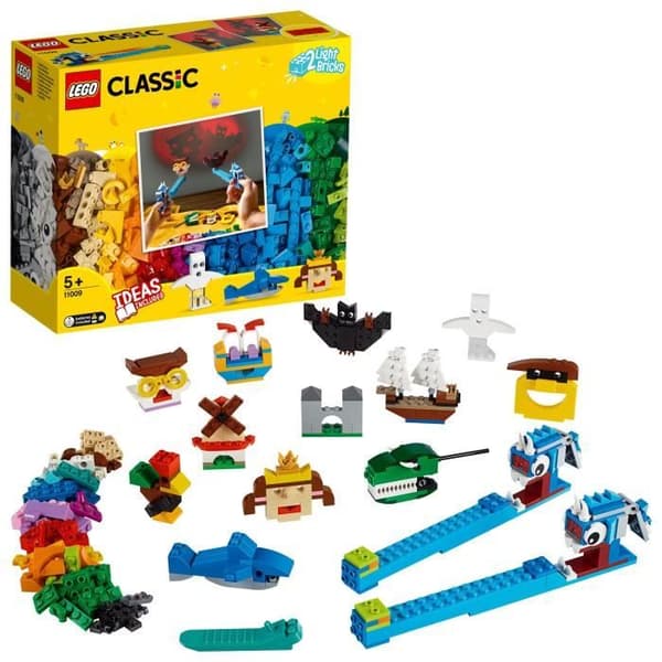 LEGO® Classic 11009 klossar och ljus - kreativa byggleksaker, skuggteater för barn från 5 år