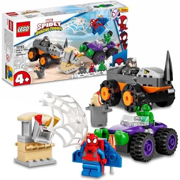 LEGO® 10782 Marvel Spidey and His Amazing Friends Truck Battle, Hulk vs. Rhino, Toy Children +4 Years