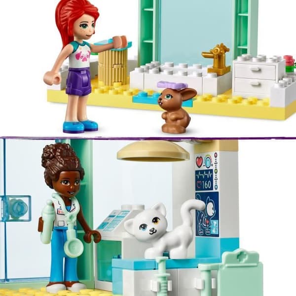 LEGO® 41695 Friends Veterinärkliniken, Leksak för barn +4 år med Mia Mini-docka, Djurfigurer, presentidé
