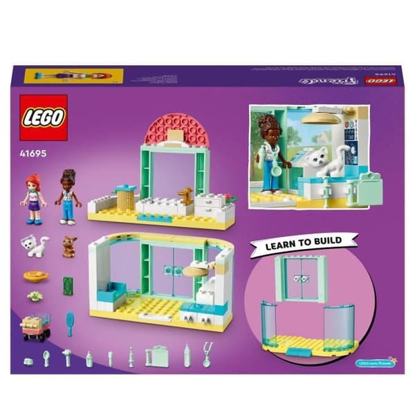 LEGO® 41695 Friends Veterinärkliniken, Leksak för barn +4 år med Mia Mini-docka, Djurfigurer, presentidé