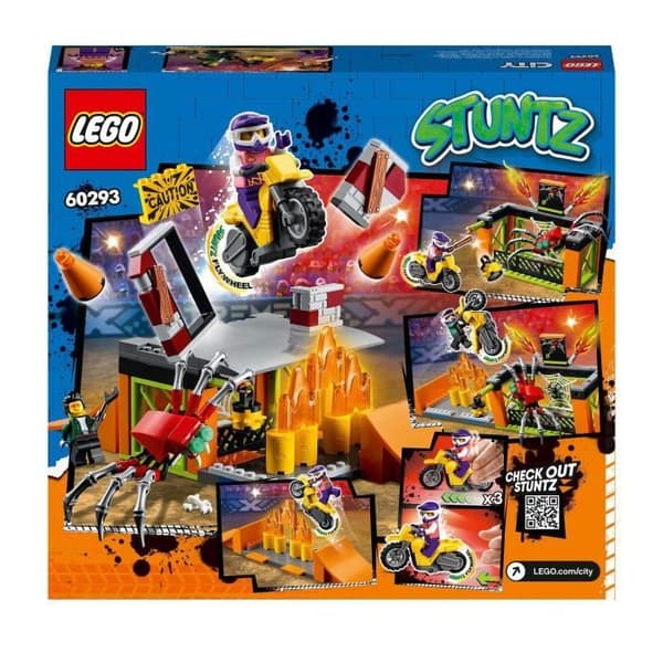 LEGO® 60293 City Stuntz Stuntträningsområde, ramper, spindelbur och dragcykel