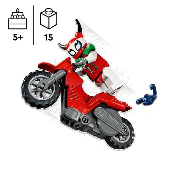 LEGO® 60332 City Stuntz Den hänsynslösa skorpionens stuntcykel, stuntzstuntryttareleksak, present till barn från 5 år och uppåt