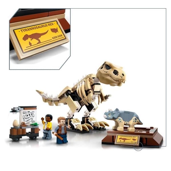 LEGO® 76940 Jurassic World T. Rex Fossil Exhibit Dinosaur Leksak för barn från 7 år och uppåt, skelettbyggande leksak