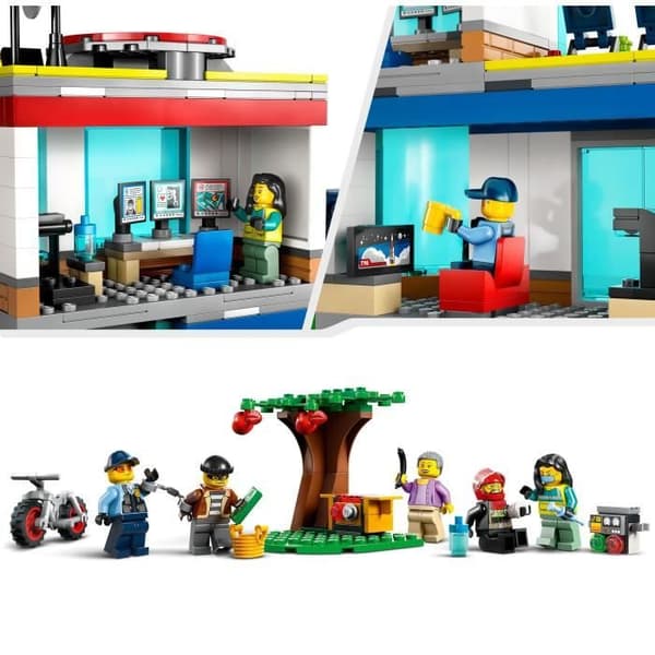 LEGO® City 60371 nödfordonshuvudkontor, leksakshelikopter, motorcykel och polisbil