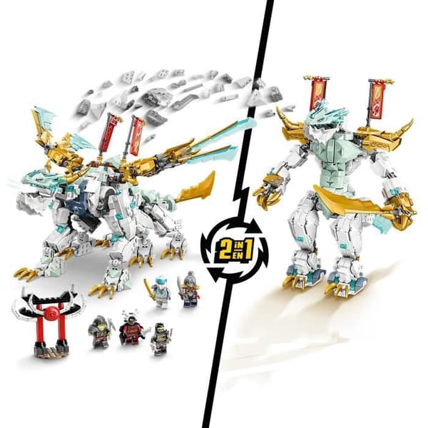 LEGO® NINJAGO 71786 Zanes isdrakvarelse, 2-i-1-leksak, drakfigur och minifigurer