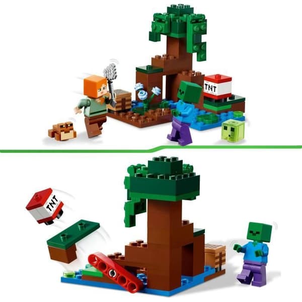 LEGO Minecraft 21240 Swamp Adventures Byggleksak med zombieminifigur