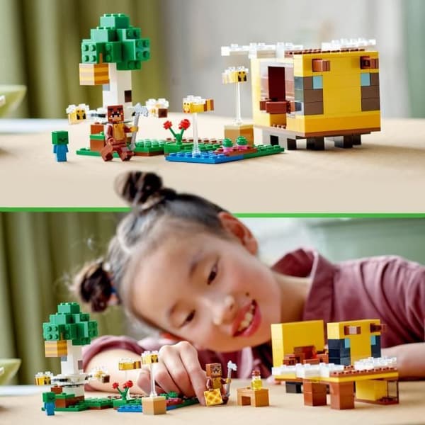 LEGO Minecraft 21241 bihydda, leksaksfarm med hus-, zombie- och djurfigurer
