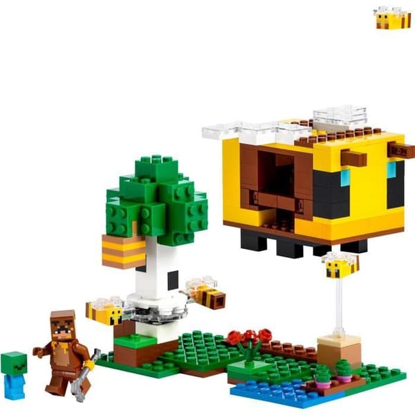 LEGO Minecraft 21241 bihydda, leksaksfarm med hus-, zombie- och djurfigurer