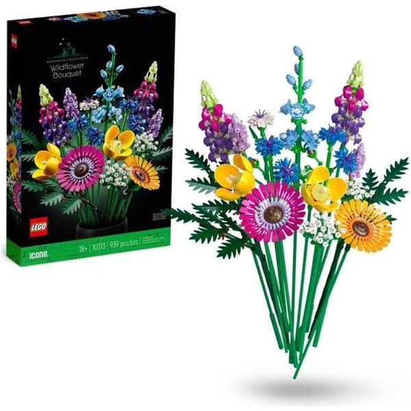 LEGO® Icons 10313 Bukett med vilda blommor, konstgjorda växter med vallmo, för vuxna