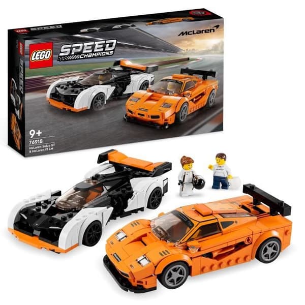 LEGO® Speed Champions 76918 McLaren Solus GT och McLaren F1 LM, leksaksbil, modellsats