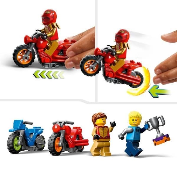 LEGO® City Stuntz 60360 Stuntutmaning: Spinnande cirklar, motorcykelleksak för 1 eller 2 spelare