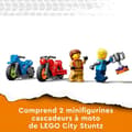 Miniatyrbild 4 av 6: LEGO® City Stuntz 60360 Stuntutmaning: Spinnande cirklar, motorcykelleksak för 1 eller 2 spelare