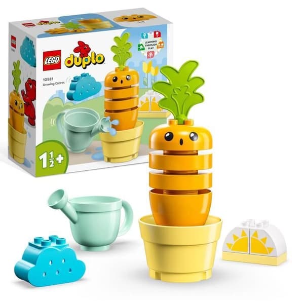 LEGO® DUPLO Min första 10981 Den växande moroten, staplingsleksak för spädbarn från 1,5 år