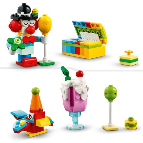 LEGO® Classic 11029 Creative Party Box med 12 Mini Brick Leksaker: Enhörning, Clown