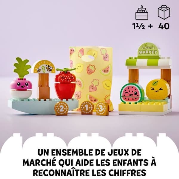 LEGO® DUPLO Min första 10983 Den ekologiska marknaden, pedagogiska staplingsleksaker, barn 18 månader till 3 år gamla
