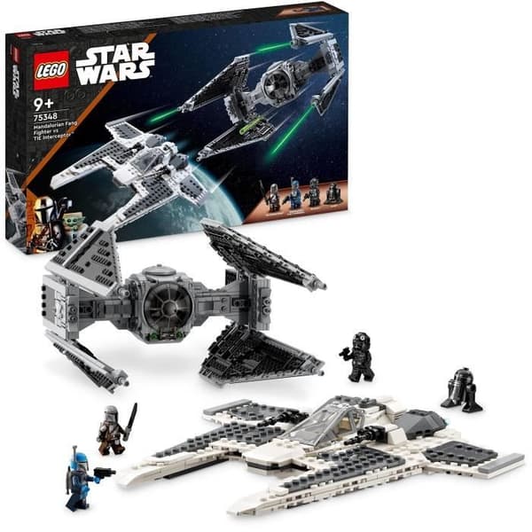 LEGO Star Wars 75348 Mandalorian Fang Fighter vs. TIE Interceptor Starship Toy