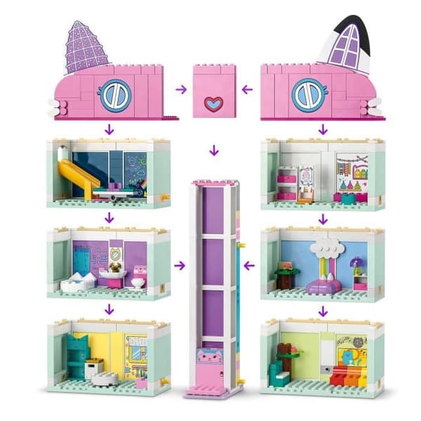 LEGO 10788 Gabbys magiska hus, dockhusleksak med minifigurer
