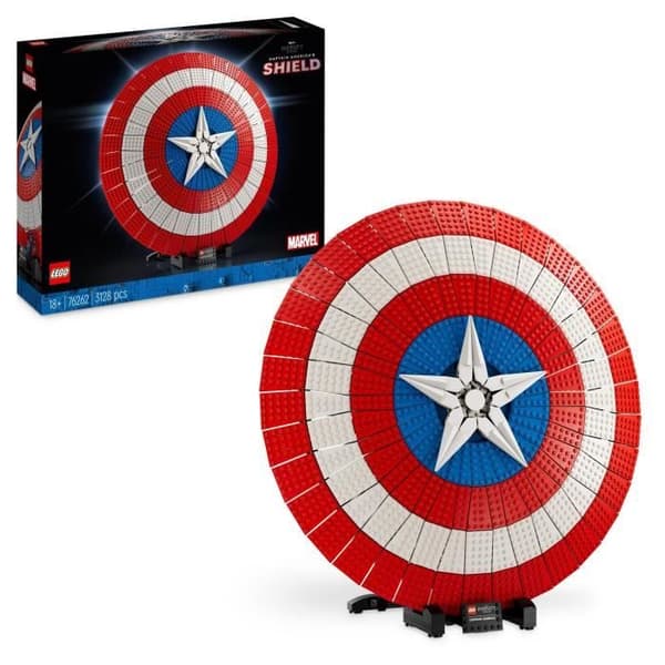 LEGO® Marvel 76262 Captain America's Shield, Avengers Model Kit för vuxna med Thor's Hammer