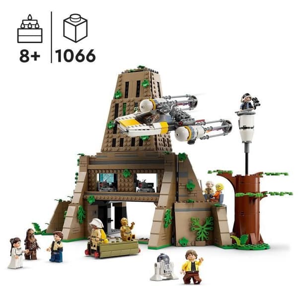 LEGO® Star Wars 75365 rebellbas Yavin 4 leksak med 10 minifigurer inklusive Luke Skywalker, prinsessan Leia
