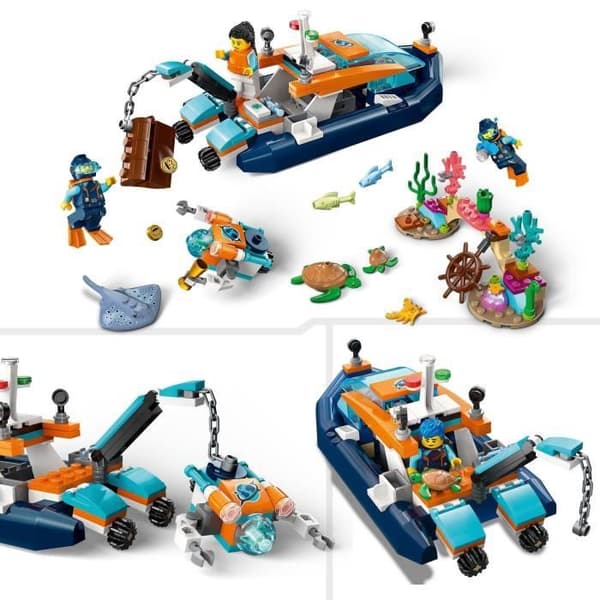 LEGO® City 60377 Undervattensutforskningsbåtleksak med marina djurfigurer