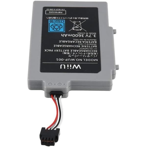 Uppladdningsbart Batteri - WII U - 3600mAh - Speltillbehör - Grå - Unisex