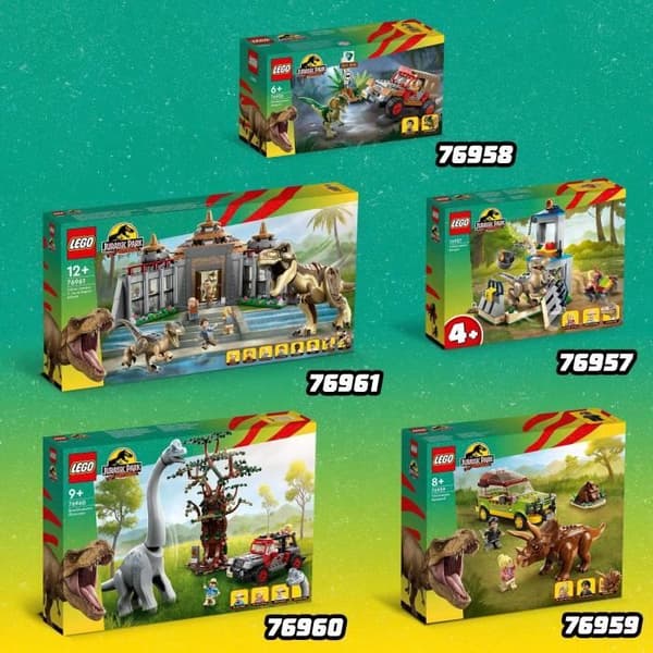 LEGO® Jurassic Park 76961 Visitor Center: Attack av T. Rex och Velociraptor, leksak