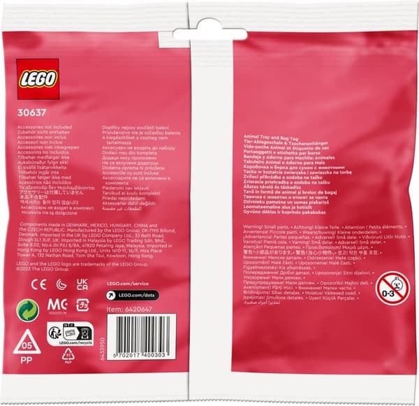 LEGO Dots Polybag Dyreskål Polybag Dyreskål & Taskemærke (30637) (30637)