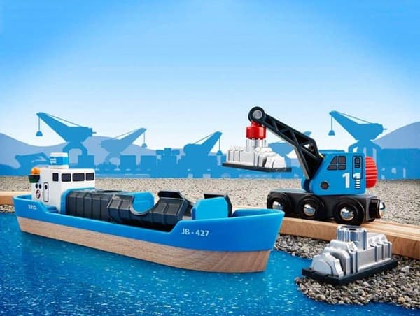 Byggspel - BRIO - 33534 - Containerfartyg - Blandat material - Flerfärgad