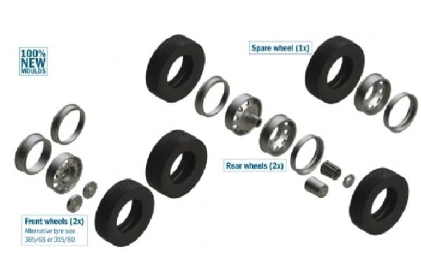 ITALERI 1:35 EUROPEAN TYRES and RIMS musta, Monivärinen