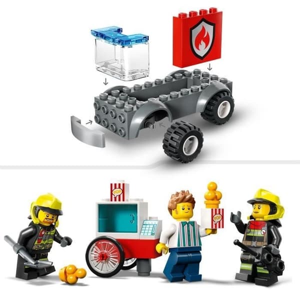 LEGO CITY 60375 Brandstationen och brandbilen, en nödfordonsleksak, utbildningsspel, 4 år gammal
