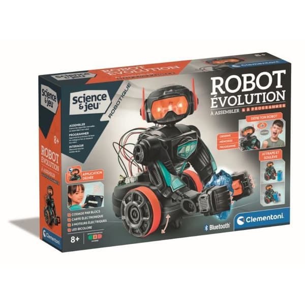 Clementoni - Robot Evolution 2.0 att montera och programmera - 4 spellägen - Tillverkad i Italien