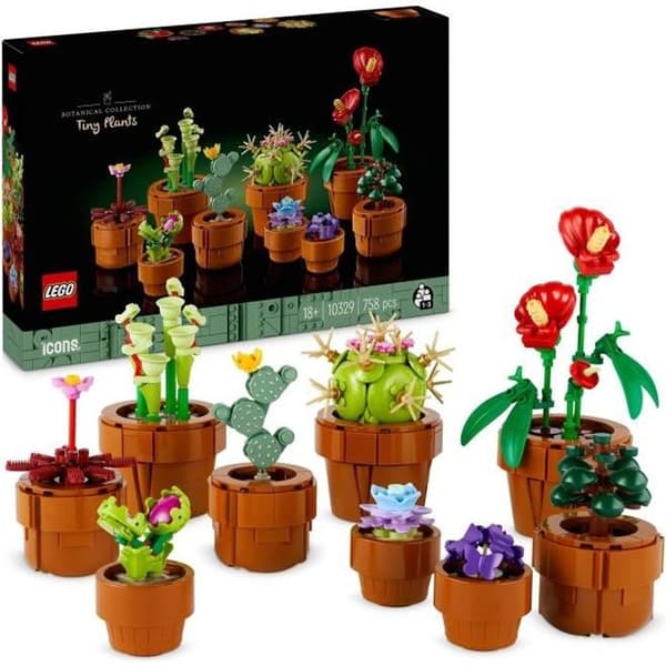 LEGO® Icons 10329 Miniatyrväxter, botanisk samling 9 konstgjorda växter med blommor, heminredning