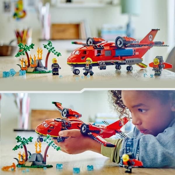 LEGO 60413 City Brandräddningsplan, leksak med 3 piloter, brandmansminifigurer