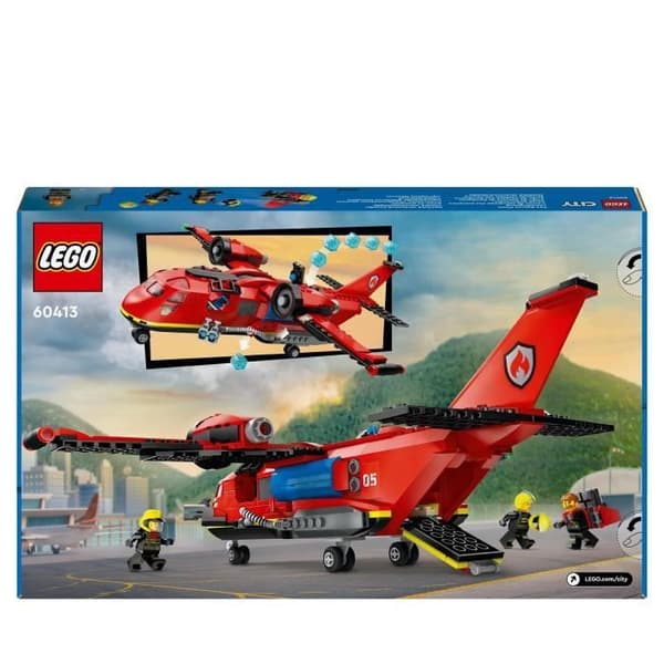 LEGO 60413 City Brandräddningsplan, leksak med 3 piloter, brandmansminifigurer