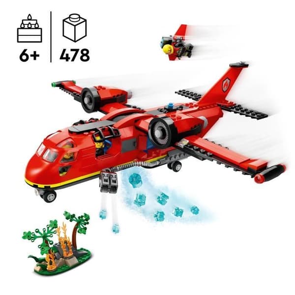 LEGO 60413 City Brandräddningsplan, leksak med 3 piloter, brandmansminifigurer